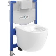 Rám toaletného setu Mexen s misou Lena biela