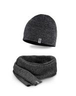 Poľský pánsky set CAP + SCARF grafit melange