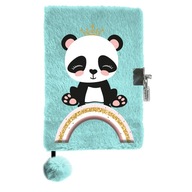 Plyšový denník PASO A5 PANDA uzatváraný visiacim zámkom Plyšový denník PASO A5 PANDA uzatváraný visiacim zámkom