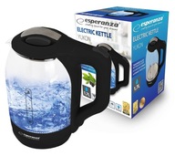Elektrická kanvica 1500W SKLENENÁ 1,7L ČIERNA LED Elektrická kanvica 1500W SKLENENÁ 1,7L ČIERNA LED