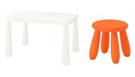 IKEA MAMMUT Stôl + taburetka pre deti