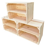 3x DREVENÉ BOXY S DLHOU POLICOU, FARBA PRÍRODNÁ, ROZMER 39x29x24CM 3x DREVENÉ BOXY S DLHOU POLICOU, FARBA PRÍRODNÁ, ROZMER 39x29x24CM