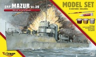 Model na montáž poľskej delostreleckej lode Mazury