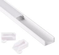 Sada profilu pre LED pásy, 2m, povrchová montáž, biely hliník s tienidlom a krytkami Sada profilu pre LED pásy, 2m, povrchová montáž, biely hliník s tienidlom a krytkami