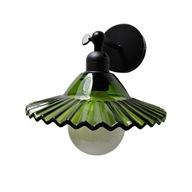 Retro nástenné svietidlo, sklenené plisovanie, ventilátor, fľaškovo zelená LOFT Retro nástenné svietidlo, sklenené plisovanie, ventilátor, fľaškovo zelená LOFT