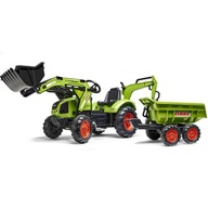 FALK CLAAS AVEC TRACTOR, zelený, DETSKÝ, so šliapacím prívesom, klaksón FALK CLAAS AVEC TRACTOR, zelený, DETSKÝ, so šliapacím prívesom, klaksón