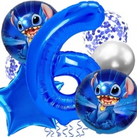 ČÍSLO 6 Balónová súprava NARODENINY Modrý steh Dekorácie BALÓNKY Stitch ČÍSLO 6 Balónová súprava NARODENINY Modrý steh Dekorácie BALÓNKY Stitch