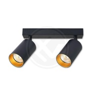 Nástenné svietidlo 2x GU10 LED čierna a zlatá, nastaviteľné o 350 stupňov Nástenné svietidlo 2x GU10 LED čierna a zlatá, nastaviteľné o 350 stupňov