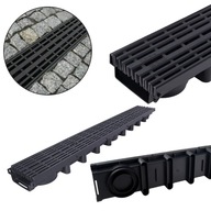 Lineárny odtokový kanál A15 pre 1,5T 1M BLACK LINE Lineárny odtokový kanál A15 pre 1,5T 1M BLACK LINE