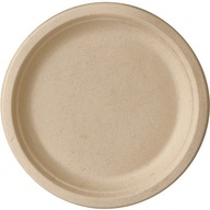 Tanier z cukrovej trstiny, priemer 23 cm (50 ks), prírodný Tanier z cukrovej trstiny, priemer 23 cm (50 ks), prírodný