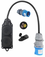 ZÁSTRČKA ADAPTÉRA CEE CAMPING 16/3 ZÁSUVKA REDUKČNÝ ADAPTÉR 16A 2x 230V ZÁSTRČKA ADAPTÉRA CEE CAMPING 16/3 ZÁSUVKA REDUKČNÝ ADAPTÉR 16A 2x 230V