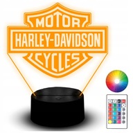 Soška LED Night Light RGB 3D gravírovanie loga Harley Davidson Motor