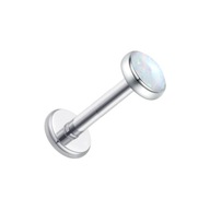 PIERCING Náušnica Silver Labret so svetlým opálom Titanium LOBE Helix 1,2/6/3 PIERCING Náušnica Silver Labret so svetlým opálom Titanium LOBE Helix 1,2/6/3