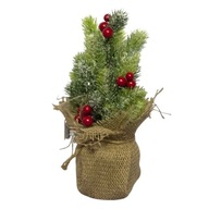 Malý umelý vianočný stromček z juty, výška 30 cm, ovocie