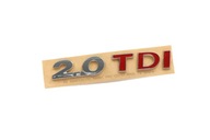 Červený nápis 2.0 TDI na zadných dverách VW Červený nápis 2.0 TDI na zadných dverách VW