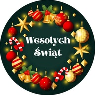 Vianočné nálepky Veselý vianočný veniec 5 cm 120 ks Vianočné nálepky Veselý vianočný veniec 5 cm 120 ks