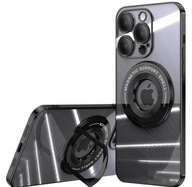 Puzdro pre Apple iPhone 15 Pro Max pre MagSafe RING magnetický ČIRÁ + SKLO
