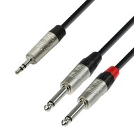 Adam Hall K4YWPP0090 Jack 3,5 mm-2xJack 6,3 mm 90 cm Adam Hall K4YWPP0090 Jack 3,5 mm-2xJack 6,3 mm 90 cm
