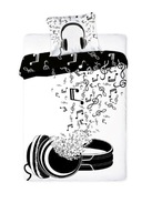 Posteľná súprava Hudobné slúchadlá Notes 140x200 Music