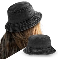 Džínsový rybársky klobúčik ČIERNA BAVLNA Bucket Hat Pako Jeans Džínsový rybársky klobúčik ČIERNA BAVLNA Bucket Hat Pako Jeans