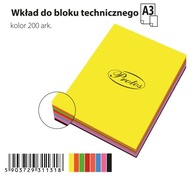 Technický blok, farebná vložka A3/200 listov. Protos