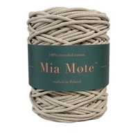 Šnúra Macrame Šnúry Bavlnené pletené +5 mm 100m Béžová MiaMote Šnúra Macrame Šnúry Bavlnené pletené +5 mm 100m Béžová MiaMote