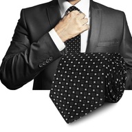 Elegantná pánska klasická čierna károvaná kravata