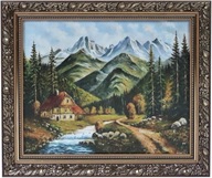 OBRAZ 50x60 NA KRAJINKU ZDOBENÝ ZLATÝ RÁM OBRAZ 50x60 NA KRAJINKU ZDOBENÝ ZLATÝ RÁM