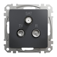 Sedna Dizajnová zásuvka R/TV/SAT koncovka 4dB čierna