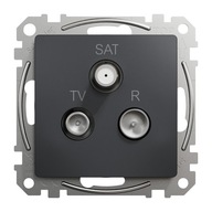 Zásuvka Schneider Electric Sedna Design R/TV/SAT, koncovka 4dB, čierna Zásuvka Schneider Electric Sedna Design R/TV/SAT, koncovka 4dB, čierna