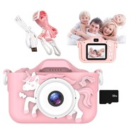 Detský digitálny fotoaparát jednorožec + 32GB karta