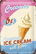 Kovová reklamná tabuľa American ice cream Gift