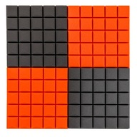 Akustické panely, sivá oranžová kocka, 1 m2