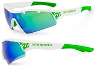 Športové okuliare Stingray bielo-zelené Accent