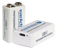 BATÉRIA 6F22 9V LI-ON BATÉRIA 550MAH NABÍJANÁ CEZ USB-C 1200 CYKLOV BATÉRIA 6F22 9V LI-ON BATÉRIA 550MAH NABÍJANÁ CEZ USB-C 1200 CYKLOV