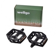 Pedál na bicykel Wellgo z hliníkovej platformy, 2 ks, čierny Pedál na bicykel Wellgo z hliníkovej platformy, 2 ks, čierny