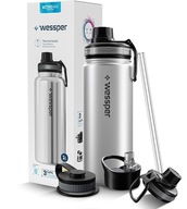 Termoska Termo fľaša Wessper Steeline fľaša na vodu 500 ml 0,5l – Strieborná Termoska Termo fľaša Wessper Steeline fľaša na vodu 500 ml 0,5l – Strieborná