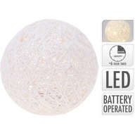 Biela LED guľa 15 cm