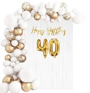 Balónik GIRLAND biele zlato chróm k 40. narodeninám