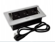 Stolová elektrická zásuvka PORT FLEXI 2 3x230v ALUMINIUM Stolová elektrická zásuvka PORT FLEXI 2 3x230v ALUMINIUM