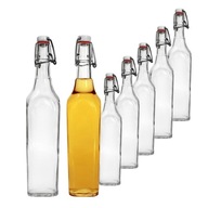 5x VYSOTA Štvorcová FĽAŠA 500ML NA VÍNNE LIKERY, SKLO S KLOPOM 0,5L 5x VYSOTA Štvorcová FĽAŠA 500ML NA VÍNNE LIKERY, SKLO S KLOPOM 0,5L