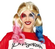 BLOND Parochňa S RUŽOVÝMI A MODRÝMI CHVOSTMI BLOND Parochňa S RUŽOVÝMI A MODRÝMI CHVOSTMI