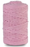 Bavlnená šnúra s pleteným jadrom pre MACRAME 100m 3mm - RUŽOVÁ Bavlnená šnúra s pleteným jadrom pre MACRAME 100m 3mm - RUŽOVÁ