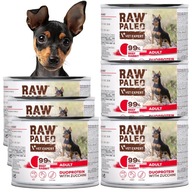 SET Mokré krmivo pre psov RAW PALEO Dospelý hovädzí králik 6x200g