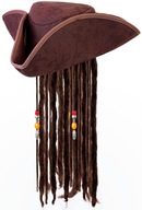 Pirátska čiapka Pirátska čiapka s vlasmi s dredmi PIRATE Jack Sparrow Outfit Pirátska čiapka Pirátska čiapka s vlasmi s dredmi PIRATE Jack Sparrow Outfit