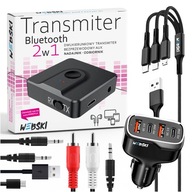 Bluetooth vysielač, 4x USB nabíjačka, 3-IN-1 KÁBEL