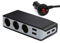 ZÁSUVKOVÝ DISTRIBÚTOR CIGARETOVÝ ZAPAĽOVAČ 4x USB VOLTMETER ZÁSUVKOVÝ DISTRIBÚTOR CIGARETOVÝ ZAPAĽOVAČ 4x USB VOLTMETER