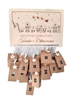 ADVENTNÝ KALENDÁR, DREVENÉ DOMY, personalizované. ADVENTNÝ KALENDÁR, DREVENÉ DOMY, personalizované.