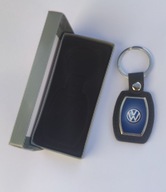 Kožená a kovová kľúčenka Volkswagen - hlaveň - čierna