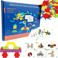 TANGRAM PUZZLE Drevená skladačka XL Logická HRA TANGRAM PUZZLE Drevená skladačka XL Logická HRA